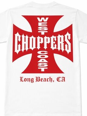 West Coast Choppers Long Beach Graphic Tee - White/Red New Vintage Size 2x.